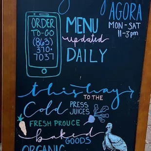 specials on sandwich board