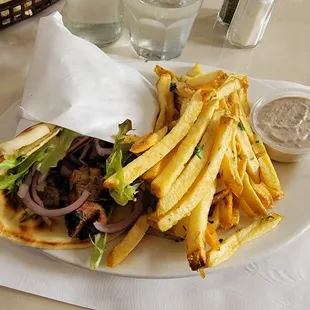 Chicken Tikka Pita Wrap with Fries