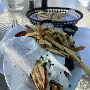 Gyro Wrap and fries
