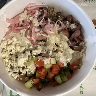 a white bowl of food