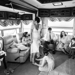 The bridal suite (5th wheel) was actually the perfect size for getting the final touches in place before I walked down the aisle.