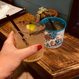 Skinny margarita and a mule
