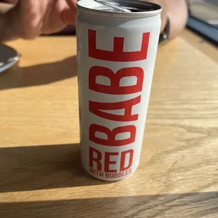 Babe Red Bubbly wine in a can