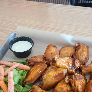 These carrots made me feel yucky.  Wings had no chance.