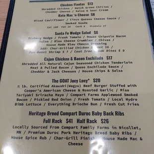 Featured menu