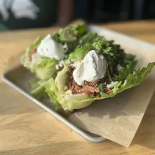 Pork Carnitas Lettuce Wrap Tacos