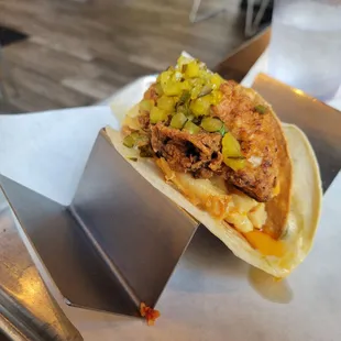 The Rooster with added cheese cushion