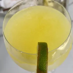 Rotten lime with very yellow cheap margarita