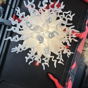 The light fixture above our table!