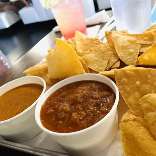 Carolina Reaper Salsa, Tortilla Chips &amp; Salsa Roja