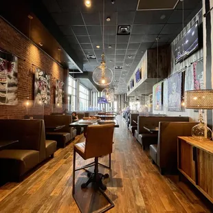 the inside of a restaurant