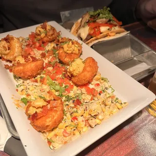 Crispy Elote Deviled Eggs