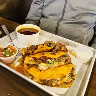 a tray of food