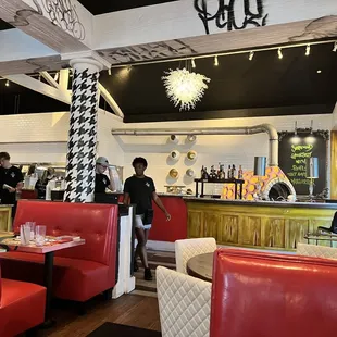 interior, sushi and sashimi