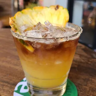 $5 mai tai! Comes with pineapple and macadamia nut rim. Yum, especially for $5!