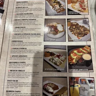 a menu for a mexican restaurant