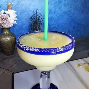 Smol size Banana blended margarita, u know its good if it holds the straw up!