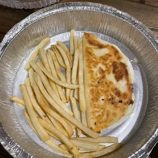 Quesadilla with fries? Sad.
