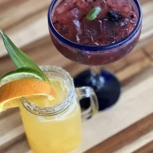 Fresh squeezed juices and muddled berries