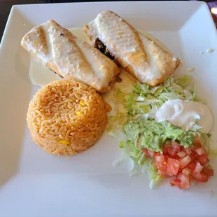 Lunch vegetarian chimichanga
