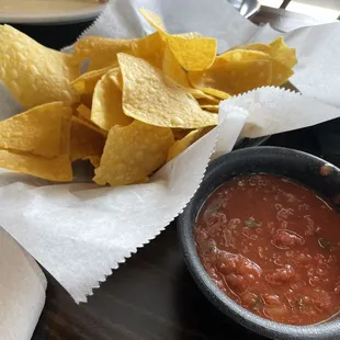 Complimentary chips and salsa