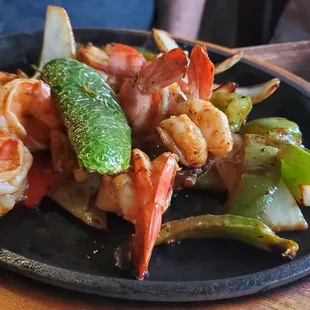 Shrimp fajitas