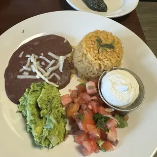 Sides that came with the steak fajitas.