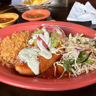 Chile Relleno with two sides.