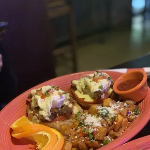 Pork Carnitas Eggs Benedict