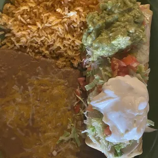 Rice beans guac pico de gallo for my chicken fajitas