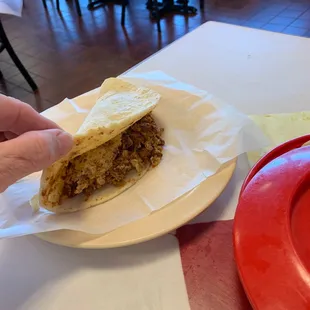 Chorizo and egg. $1.60. Huge