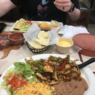 #2 Chicken Fajitas and the fiancé has #18 San Antonio plate.