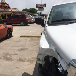 a damaged car
