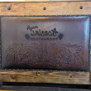 a leather headboard