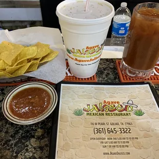 Chips and salsa and a bloody Maria made with my favorite mix Zing-Zang