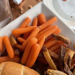 Raw carrots on kids meal