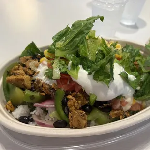 a bowl of food on a table