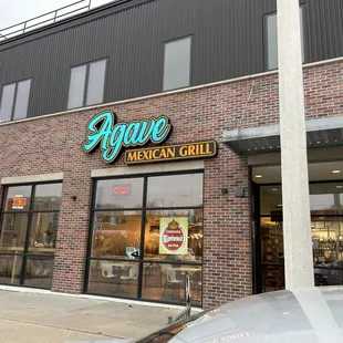 the front of an american grill restaurant