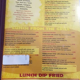 menu