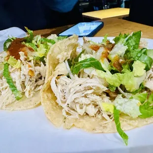 Happy Hour Chicken Tacos ($8.95).  Just okay.