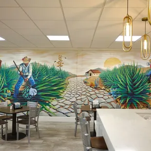 Beautiful mural inside the restaurant