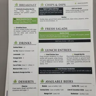 menu