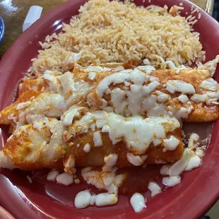 Enchiladas and burritos both beef