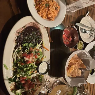 Pinto Bean &amp; Pinto &amp; Green Chile Tostadas