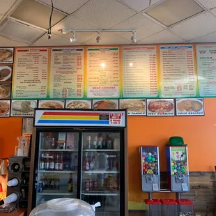menus on the wall