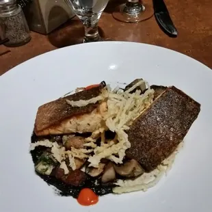 Salmon with shrooms for Xmas Eve