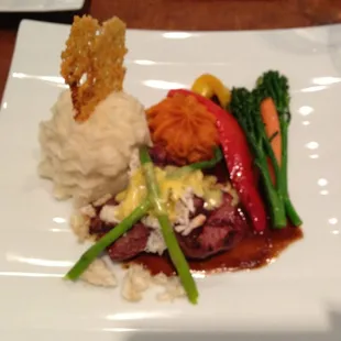 Beef medallion Oscar -- perfect!