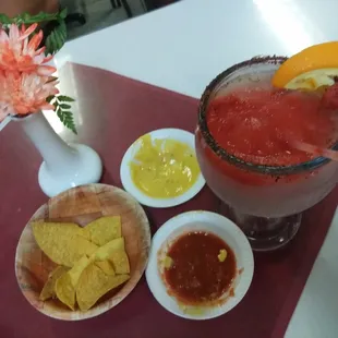 Drink was good as well as salsa n cheese dip