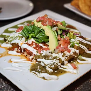 Crab/lobster/Shrimp enchilada trio