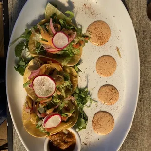 Baja Tacos - so tasty with the sriracha sauce!